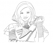 Printable leader Mal and smart ruthless girl descendants coloring pages