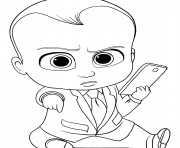 boss baby with cell phone