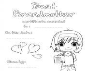 Best Grandmother Certificate to Color