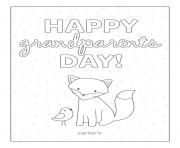 Happy Grandparents Day Card to Color