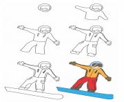 how to draw snowboard
