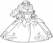 Printable princess in flower dress coloring pages