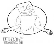 Printable Marshmello skin from Fortnite Season M coloring pages
