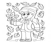 girl in leaves fall