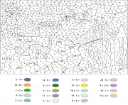 Printable free color by number for kids adults winter scenes online coloring pages