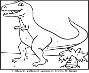 dinosaur t rex color by number