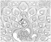 Printable adult peacock squared coloring pages