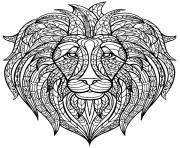 Printable mandala lion africa adult coloring pages