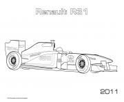 Printable F1 Renault R31 2011 coloring pages