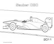 Printable F1 Sauber C30 2011 coloring pages