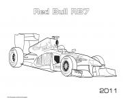 Printable F1 Red Bull Rb6 2011 coloring pages
