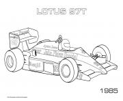 Printable F1 Lotus 97t 1985 coloring pages