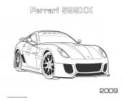 Printable Ferrari 599xx 2009 coloring pages