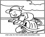stay low to the floor when escaping a fire