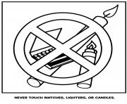 never touch matches lighters or candles