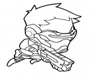 Printable Overwatch Soldier 76 Cute Spray coloring pages