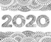 new year 2020 inside floral frame adult