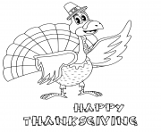 cartoon thanksgiving turkey with pilgrim hat