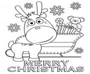 Merry Christmas reindeer and sleigh