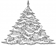 luxury christmas tree contour drawing