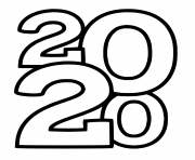 Line Art New Year 2020 Numbers Only