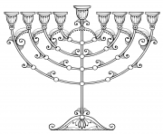 outline hanukkah menorah or chanukiah candelabrum