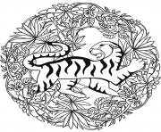 Printable tiger mandala animal coloring pages