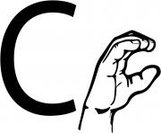 asl sign language letter c