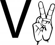 asl sign language letter v