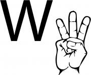 asl sign language letter w