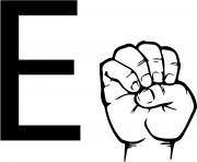 asl sign language letter e