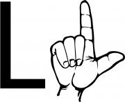 asl sign language letter l
