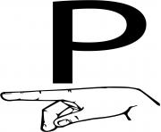 asl sign language letter p
