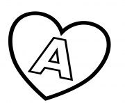 letter a in heart