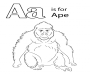 letter a is for ape animal