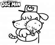 Printable Dog Man and Cat Kid coloring pages
