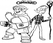 Printable Onward Barley and Ian ready for the adventure coloring pages