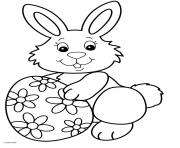 cute smile rabbit with one egg flower pattern