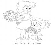 mothers day mom daughter bouquet flowers love you