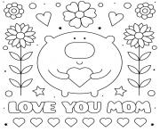mothers day love you mom flowers heart cute