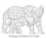 mothers day mother baby elephant intricate doodle
