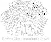 mothers day cupcake sweetest mum doodle