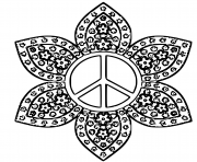 peace logo center of a flower