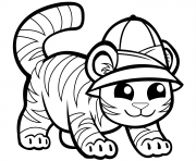 cute tiger in cap