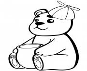 baby bear with pot of honey
