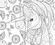 Printable cute unicorn for relaxation illustration style zen art coloring pages