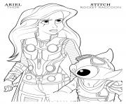 thor ariel and rocket raccoon stitch disney avengers