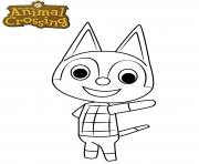 Printable animal crossing rudy the cat coloring pages