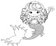 Mermaid princess with a wand and crown
