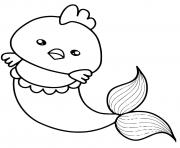 funny mermaid chicken cute kawaii